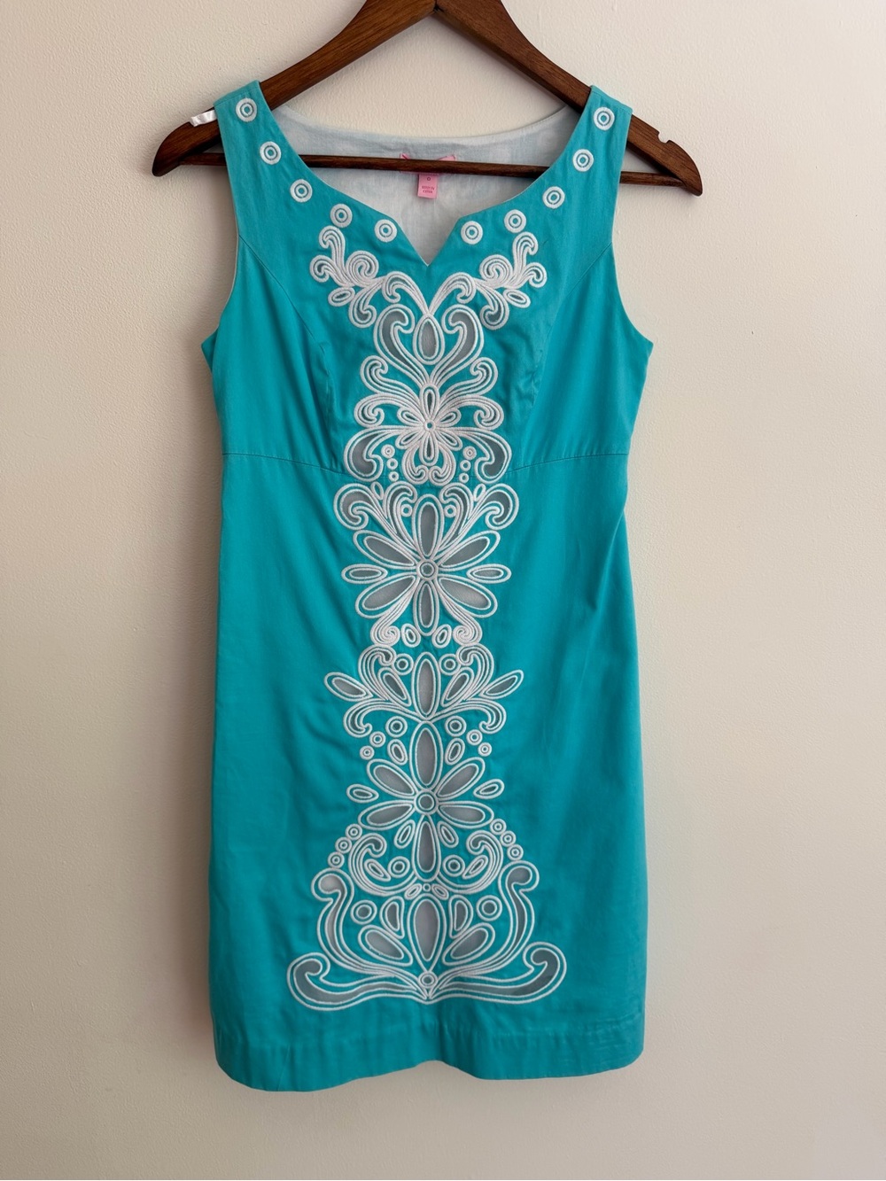 Lilly Pulitzer Spring 2011 Dolly Dress Turquoise Soutache Embroidered Shift 0